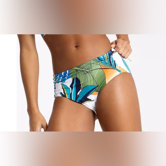 CALIA Women’s Long Sleeve Rushed Rashguard and Adjustable Tie Front Bottom NWT - Picture 10 of 12